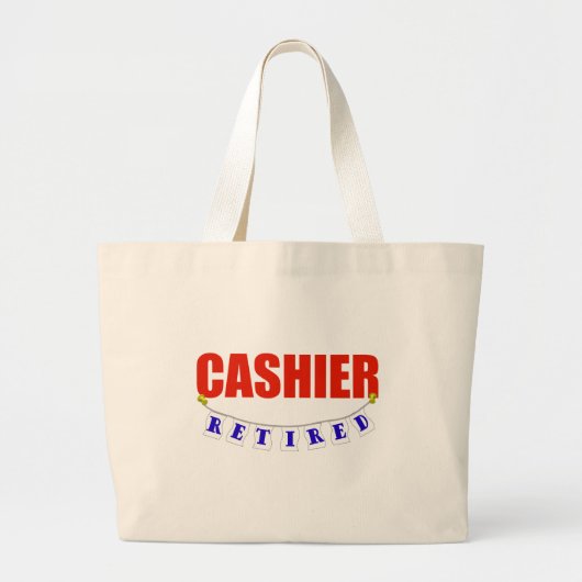 RETIRED CASHIER GROTE TOTE BAG (Voorkant)