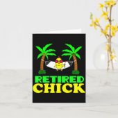 Retired Chick Humor Funny Retirement Party Gift Ne Kaart (Gele Bloem)