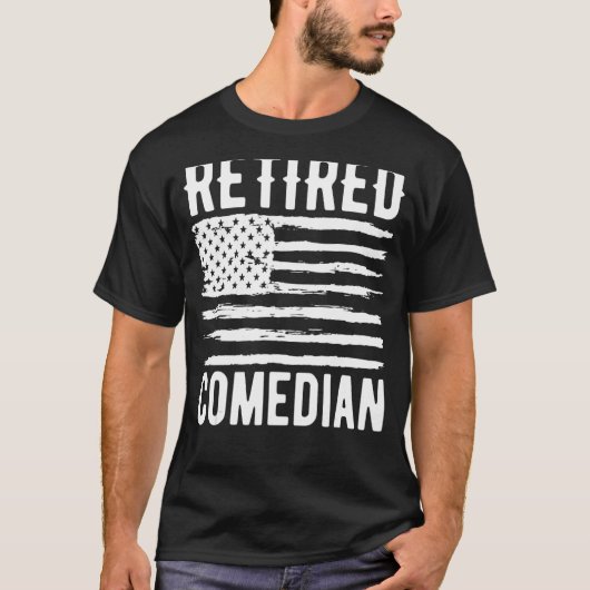 Retired Comedian Profession American Flag T-shirt (Voorkant)