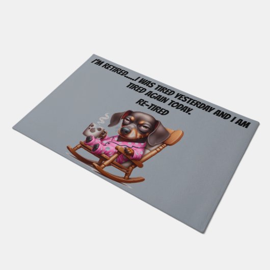 Retired Dachshund Deurmat (Schuin)