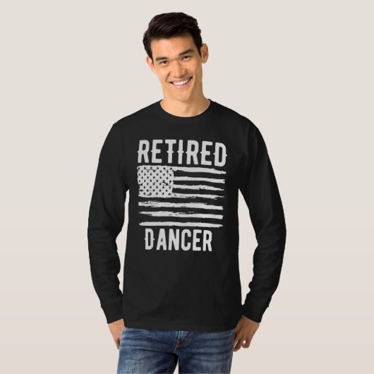 Retired Dancer Profession American Flag T-shirt (Voorkant volledig)
