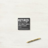 retired definition, funny retired, retired post-it® notes (Op bureau)