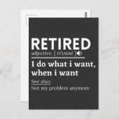 retired definition, funny retirement, retired briefkaart (Voorkant / Achterkant)