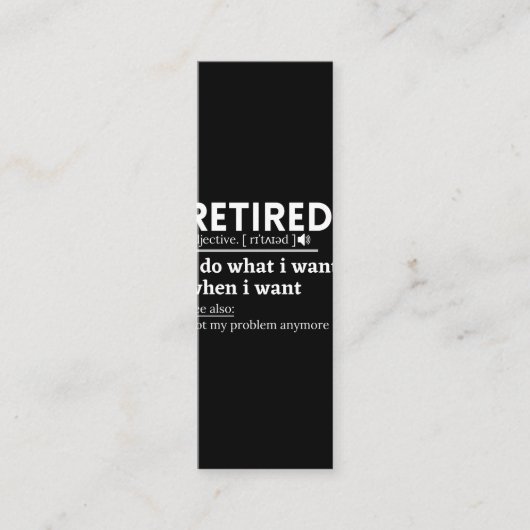 retired definition, funny retirement, retired klantenkaartje (Voorkant)