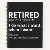 retired definition, funny retirement, retired notitieboek (Voorkant)
