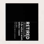 retired definition, funny retirement, retired visitekaartje (Buitenkant ongevouwen)