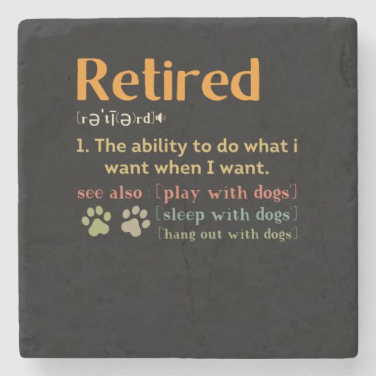Retired dog lovers retirement gift 2022 funny stenen onderzetter (Voorkant)