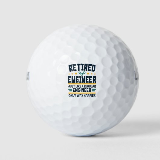 Retired Engineer Engineering Retirement Happier Golfballen (Voorkant)