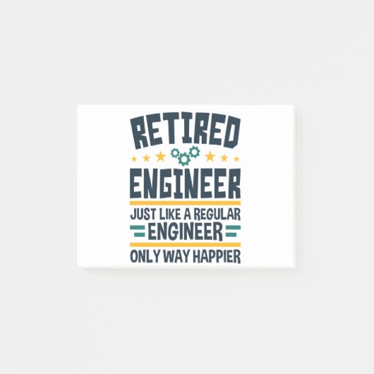 Retired Engineer Engineering Retirement Happier Post-it® Notes (Voorkant)