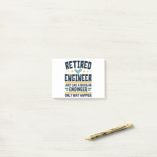 Retired Engineer Engineering Retirement Happier Post-it® Notes (Op bureau)
