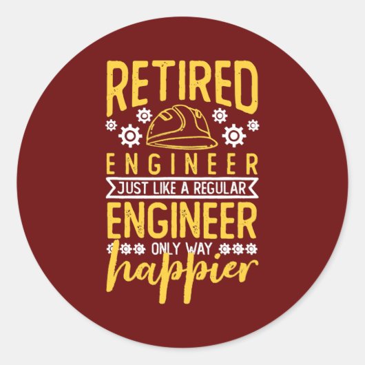 Retired Engineer Like A Regular Engineer Only Way Ronde Sticker (Voorkant)