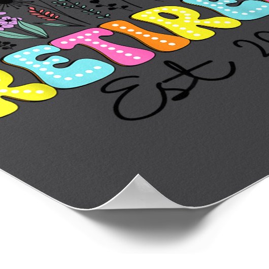 Retired Est 2025 Boho Floral Retirement Retire Tea Poster (Hoek)