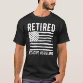Retired Executive Assistant Profession American Fl T-shirt (Voorkant)