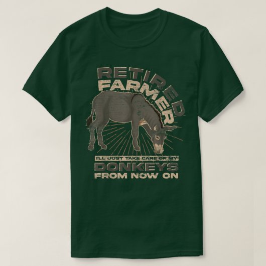 Retired Farmer Farm Animal Retirement Funny Donkey T-shirt (Design voorkant)