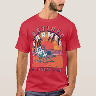 Retired Farmer Funny Vintage Retirement  T-shirt