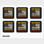 Retired Firefighter 60th Birthday Thin Red Line Vierkante Sticker (Vel)