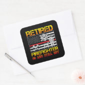 Retired Firefighter 60th Birthday Thin Red Line Vierkante Sticker (Envelop)