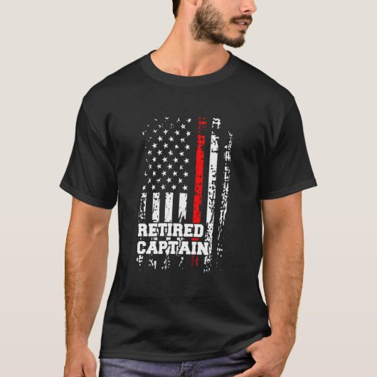 Retired Firefighter Captain Rank Retiret T-shirt (Voorkant)