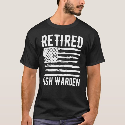 Retired Fish Warden Profession American Flag T-shirt (Voorkant)