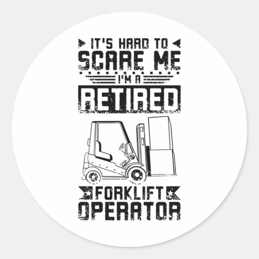 Retired Forklift Driver Ronde Sticker (Voorkant)