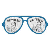 RETIRED FUNNY RETRO SUNGLASSES FUN-Glasses! Aviator Zonnebril (Voorkant)