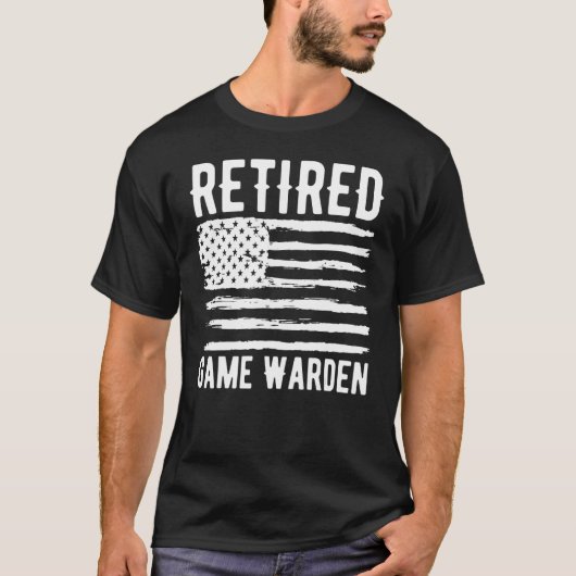 Retired Game Warden Profession American Flag T-shirt (Voorkant)