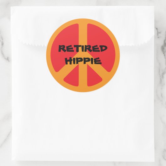 Retired Hippie Ronde Sticker (Tas)