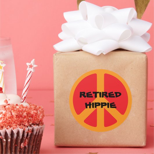 Retired Hippie Ronde Sticker (Feest)
