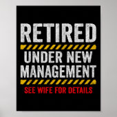 Retired Husband - Retirement Party - Funny Retirem Poster (Voorkant)