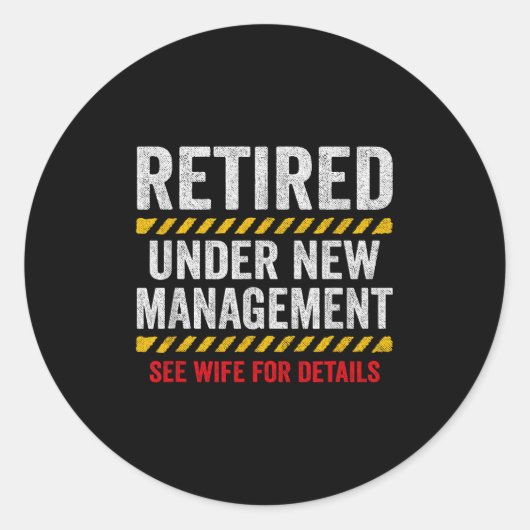 Retired Husband - Retirement Party - Funny Retirem Ronde Sticker (Voorkant)