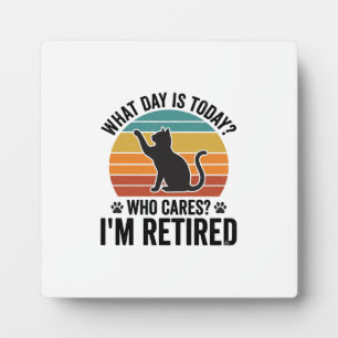 Retired Kat Vintage Zonsondergang Funny Quote T-Sh Fotoplaat