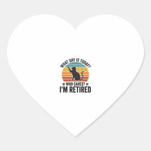 Retired Kat Vintage Zonsondergang Funny Quote T-Sh Hart Sticker