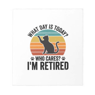 Retired Kat Vintage Zonsondergang Funny Quote T-sh Notitieblok