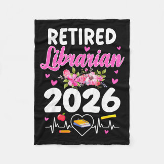 Retired librarian est 2026 school librarian fleece deken