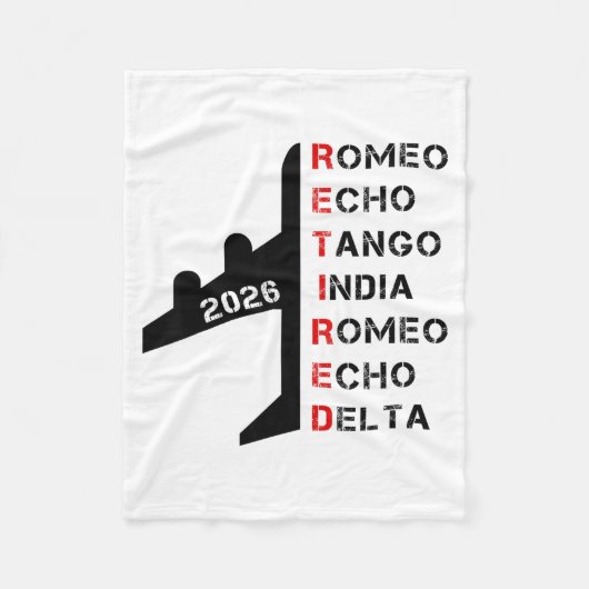 Retired Lot 2026 Phonetic Alphabet Retirement Gift Fleece Deken (Voorkant)