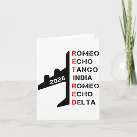 Retired Lot 2026 Phonetic Alphabet Retirement Gift Kaart (Voorkant)