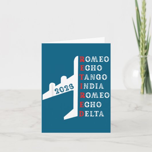 Retired Lot 2026 Phonetic Alphabet Retirement Gift Kaart (Voorkant)