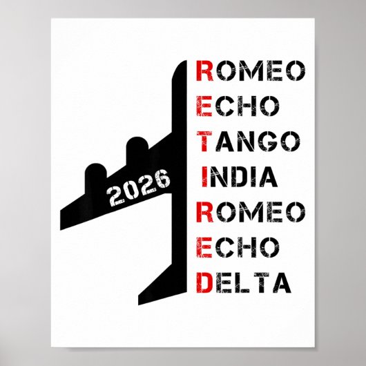 Retired Lot 2026 Phonetic Alphabet Retirement Gift Poster (Voorkant)