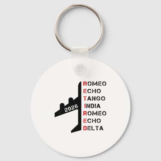 Retired Lot 2026 Phonetic Alphabet Retirement Gift Sleutelhanger (Voorkant)