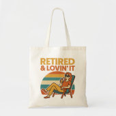 Retired & Lovin’ It Retro Sunset Funny Retirement Tote Bag (Voorkant)