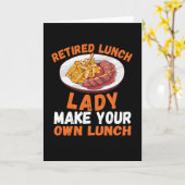 Retired Lunch Lady School Cafeteria Kaart (Gele Bloem)