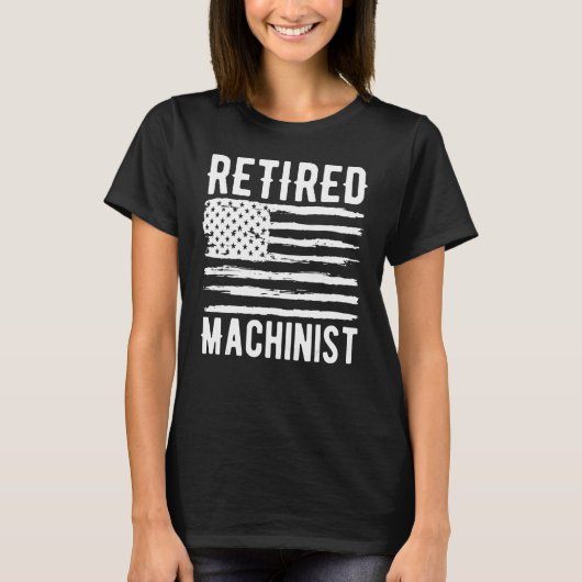 Retired Machinist Profession American Flag T-shirt (Voorkant)