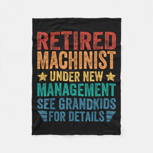 Retired Machinist Under New Management For Grandfa Fleece Deken (Voorkant)