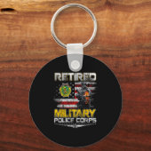 Retired Military Lice Veterans Day Patriotic Memor Sleutelhanger (Voorkant)