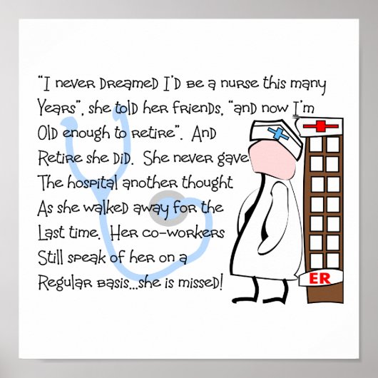 "RETIRED NURSE" Artikelgeschenken voor artikelen Poster (Voorkant)