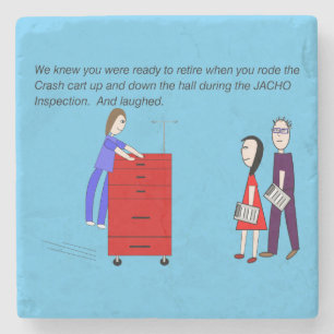 Retired Nurse Crash Cart Humor   Stone Magnet Stenen Onderzetter