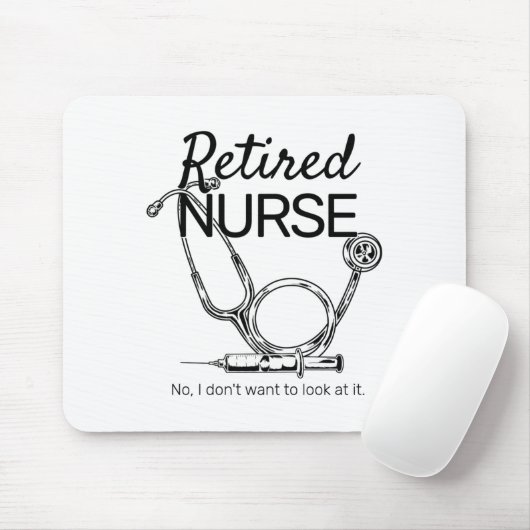 Retired Nurse Funny Nursing Retirement  Muismat (Met muis)