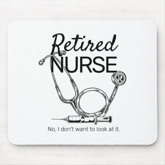 Retired Nurse Funny Nursing Retirement  Muismat (Voorkant)