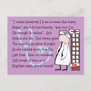"Retired Nurse" Story Art—alleen Gift Items Briefkaart
