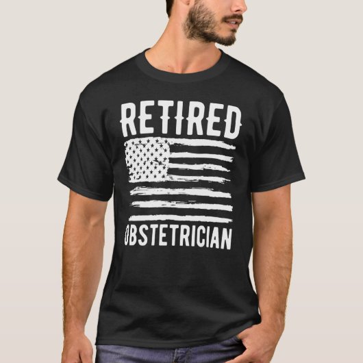 Retired Obstetrician Profession American Flag T-shirt (Voorkant)